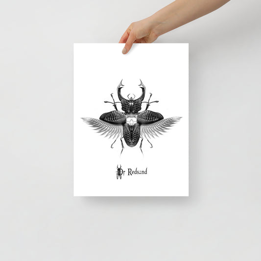 Poster : Lucane cerf volant ailes ouvertes